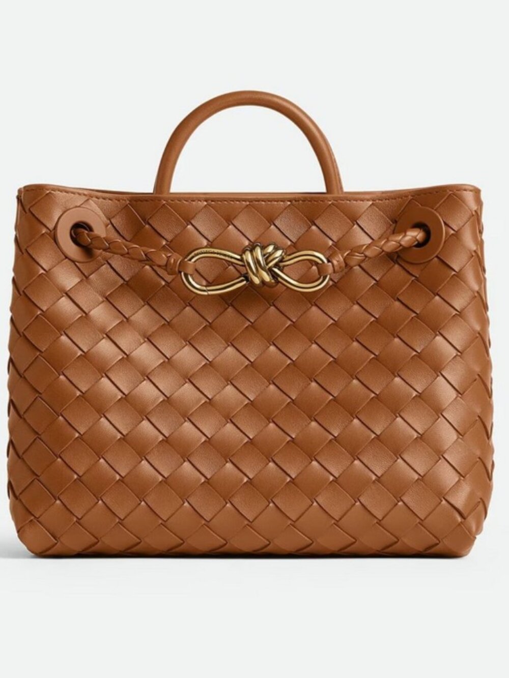 New Bottega Veneta Amber Brown Small Andiamo Bag